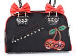 Cherry Bomb Skull Cherries Polka Dot Handbag