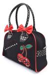 Cherry Bomb Skull Cherries Polka Dot Handbag