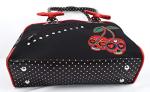 Cherry Bomb Skull Cherries Polka Dot Handbag