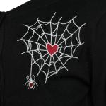 Ro Rox Gothic Spider Web Heart Cardigan, Black