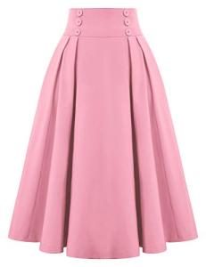 Belle Poque Women's Pink A-Line Skirt with Pocket