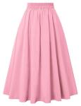 Belle Poque Women's Pink A-Line Skirt with Pocket