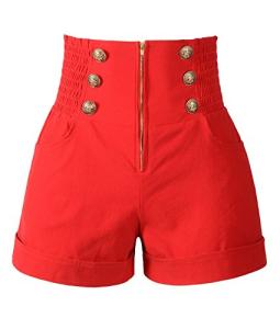 50s Retro Rockabilly High Waist Pinup Shorts