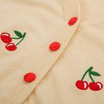 Belle Poque Cropped Cherry Embroidered Cardigan