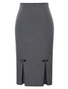 Belle Poque Gray Stretchy Summer Pencil Skirt