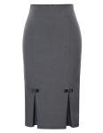 Belle Poque Gray Stretchy Summer Pencil Skirt