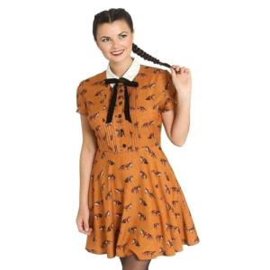 Hell Bunny Vixey 1960s Fox Print Dress