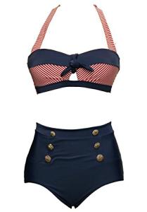 Retro High Waisted Push Up Bikini Swimsuit