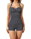 Vintage Polka Dot Tummy Control One-Piece Swimsuit