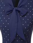 1950s Blue Retro Polka Dots Swing Dress with Pockets