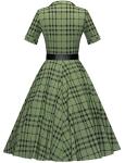 1950s Vintage Green Midi Cocktail Dress with Belt