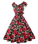 1950s Vintage Swing Dress with Cap Sleeves