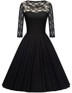 Vintage Floral Lace 2/3 Sleeve Bridesmaid Dress