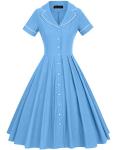 1950s Vintage Short Sleeve Swing Dress
