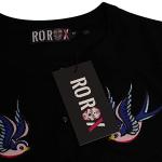 Ro Rox Black Swallows Embroidered Cardigan