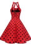 Vintage 1950s Polka Dot Halter Cocktail Dress