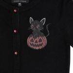 Ro Rox Halloween Cat & Pumpkin Cardigan, 2XL