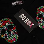 Goth Floral Skull Embroidery Cardigan - Black XL