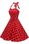 Vintage 1950s Polka Dot Halter Cocktail Dress