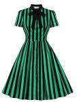 Ro Rox Lilith Stripe Midi Dress - Gothic Chic