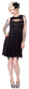 Sourpuss Black Sparkle Lux Dress - Small Size