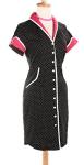Pink & Black Polka Dot Rosie Dress by Sourpuss