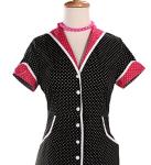 Pink & Black Polka Dot Rosie Dress by Sourpuss
