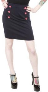 Navy Blue Sailor Bop Skirt with Red Anchor