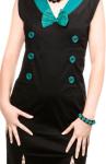 Black and Teal Sailor Dress with Slits