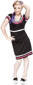 Sourpuss Black Surly Girl Dress with Pink Trim