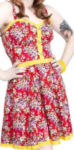 Sourpuss Red Rosey Luau Dress - Size Small