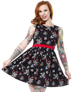 Sourpuss Birds of Paradise Black Shift Dress