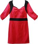 Red & Black Polka Dot Vixen Dress with Anchor Embroidery