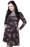 Sourpuss Black Cat Spooky Skater Dress 3X