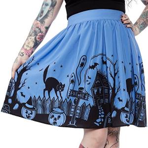 Sourpuss Blue Haunted House Skirt