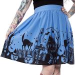 Sourpuss Blue Haunted House Skirt