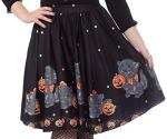 Sourpuss Black Feline Spooky Sweets Skirt
