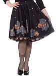 Sourpuss Black Feline Spooky Sweets Skirt