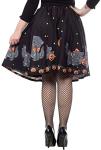 Sourpuss Black Feline Spooky Sweets Skirt