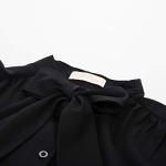 Women's Vintage Black Chiffon Bow Tie Blouse