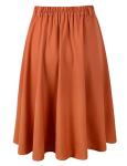 1950s Orange A-line Pleated Swing Skirt