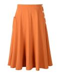 1940s 1950s A-line Knee Length Orange Skirt
