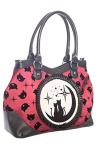 Lost Queen Gothic Burgundy Handbag with Lunar Design