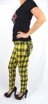 Yellow Plaid Check Skinny Jeans for Punk Style