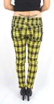 Yellow Plaid Check Skinny Jeans for Punk Style