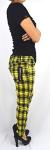 Yellow Plaid Check Skinny Jeans for Punk Style