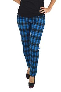 Lost Queen Blue Plaid Skinny Jeans