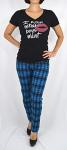 Lost Queen Blue Plaid Skinny Jeans