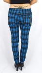 Lost Queen Blue Plaid Skinny Jeans