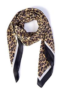 Lost Queen Retro Leopard Print Pearl Scarf